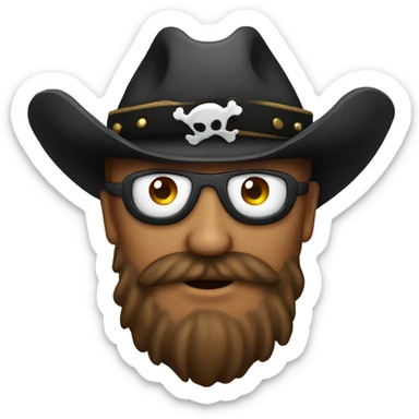 Cowboy Emoji with a pirate eye patch sticker