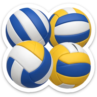 Pelotas de voley azul blanco y amarillo sticker