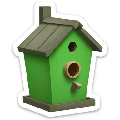 green birdhouse aviary sticker