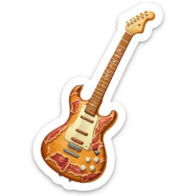 electric guitar made of bacon sticker