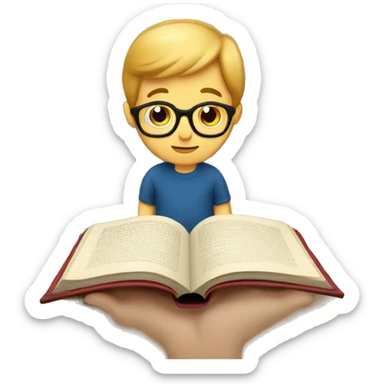 reading book boy sticker