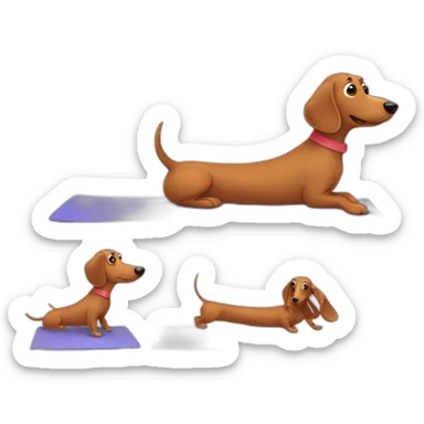 daschunds doing pilates sticker