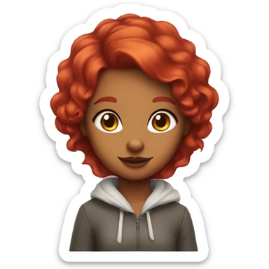 fox girl with red hair  sticker