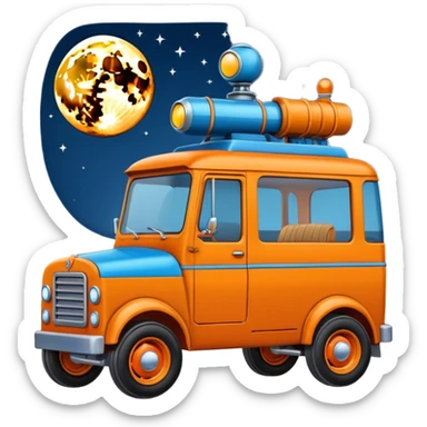  antique tall truck robotic twenty passenger Moon rover Scooby Doo Mystery  sticker