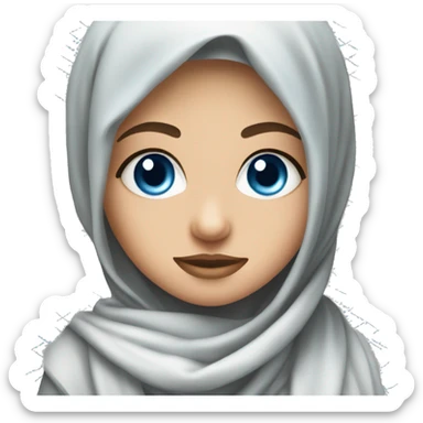 Blue eyed girl wearing keffiyeh sticker