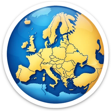 Point in Europe map blue sticker