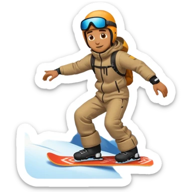man snowboarding in mountains sticker