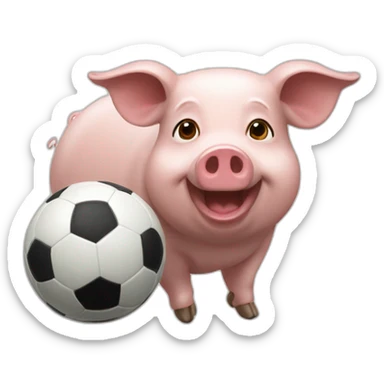 Cochon qui joue au foot sticker