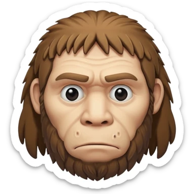 sad neanderthal sticker