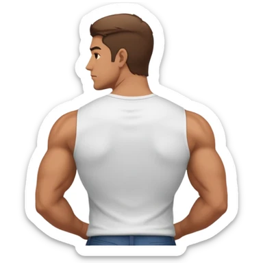 man turning back on artist sticker