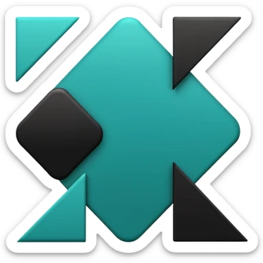 teal green with black, management logo sticker