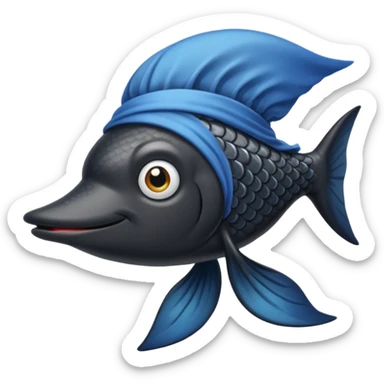 Black fish with a durag- not fully black just dark sticker