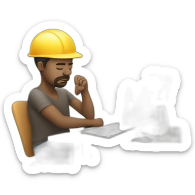 a stressed developer working on ui design sticker