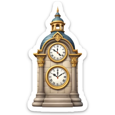 make an emoji which are a clock tower   but the tower is rond sticker