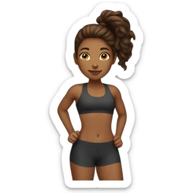 Fitness brown girl  sticker
