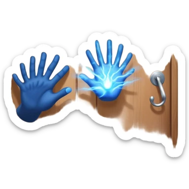 *"A closed door, a determined hand knocking—where knuckles meet wood, an intense blue magical energy pulses outward. Success isn’t about waiting; it’s about knocking until the world answers."*   sticker