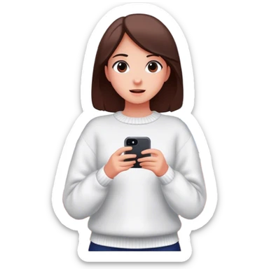 girl in white sweater indoors sticker