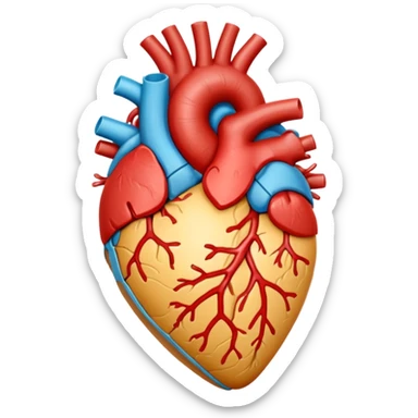Anatomical heart with band aids sticker