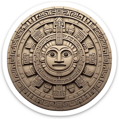 Aztec calendar stone symbol sticker