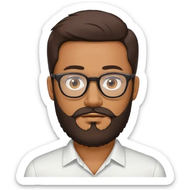 Hombre con barba y lentes ojos ver sticker
