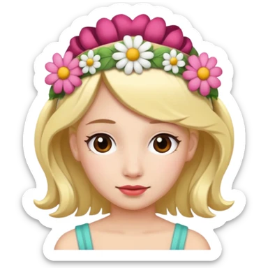 Women  with flower hair band  sticker