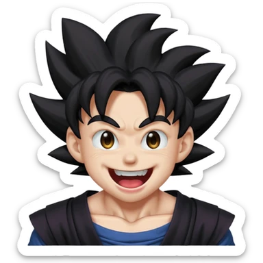 Goku black laugh trempling scary  sticker
