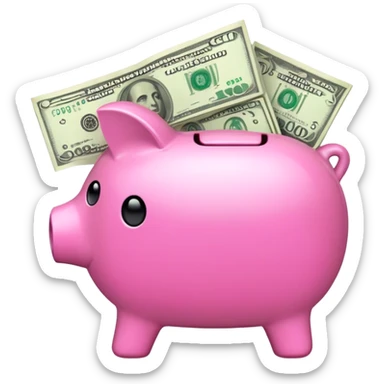 Pink aesthetic cash logo sticker