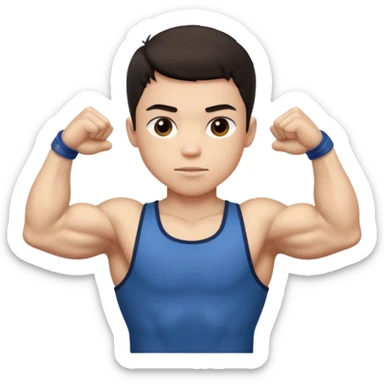 muscular teen boy with veiny hands arms and biceps sticker