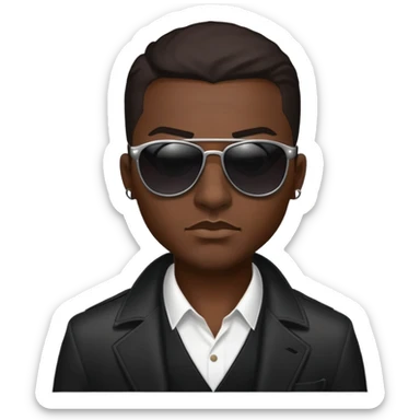 evil gangster character with sunglasses and scar sticker