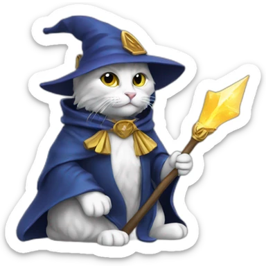 cat wizard coding sticker