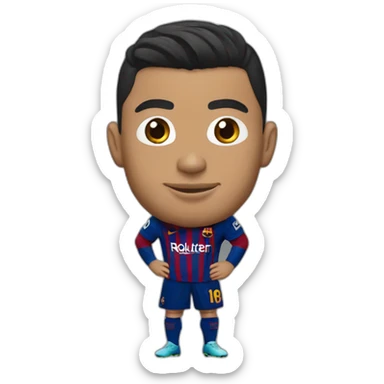 Ronaldo with the Barcelona jersey sticker