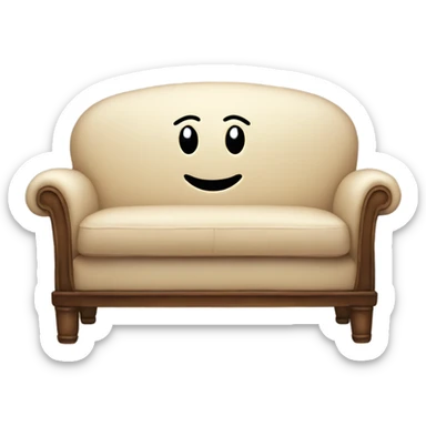 sofa with smile sticker