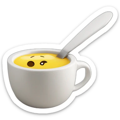 taza de ceramica agarrando una cuchara sticker