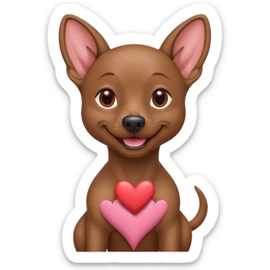 Muscular Xoloitzcuintle Dog smiling with hearts coming from eyes sticker