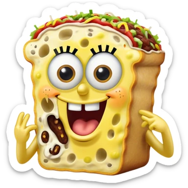 spongebob eating chipotle  sticker