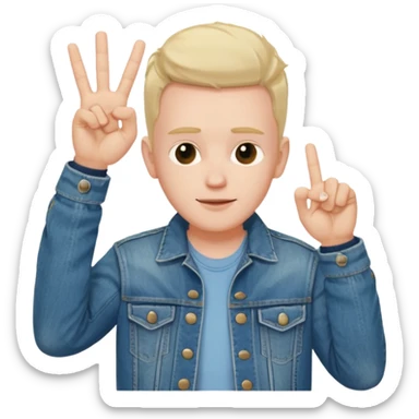 Eddie the freak from stranger things with his iconic hand sign over his head sticker