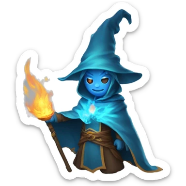 little blue spirit flame mage sticker