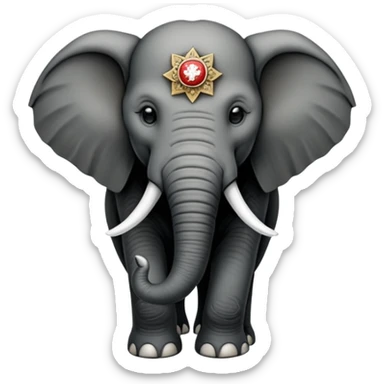 Republican Party Elephant but in a Game Of Thrones Intro Sigil Form - in a square picture frame sticker