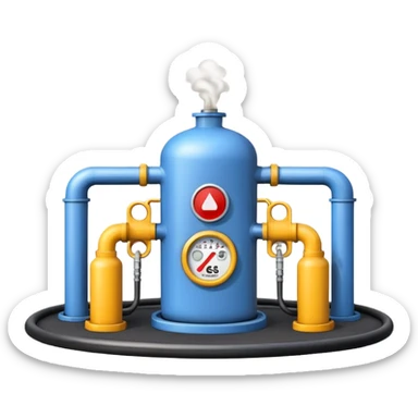 gas distribution station emoji style with a circular fenced area and several gas pipes sticker