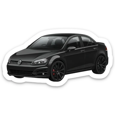 a picture of a black VW Golf GT Edition TDI MK7 2016 with black rims on an angle sticker