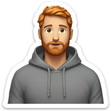 Handsome man with red beard short hairs and 3 days beard wearing a hoodie as he is praying sticker