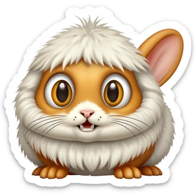 a flea with rabitt teeth and rabbit ears and big eyes sticker