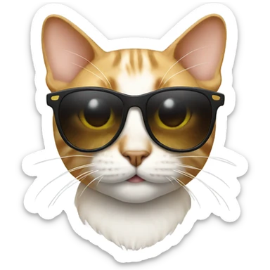 Cat with sunglasses sticker