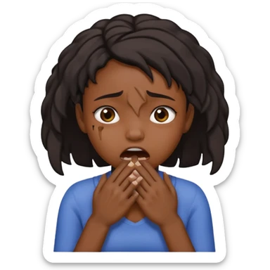 Black girl choking herself with her hands sticker