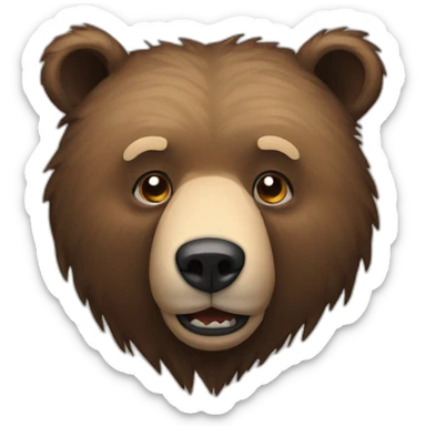 A bear with a torn head sticker