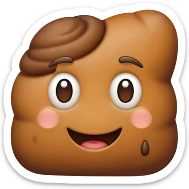 poop emoji facing left, sideways sticker