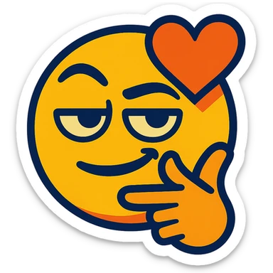the concept of 'rizz' as a cool, confident, charismatic emoji, cartoon style sticker