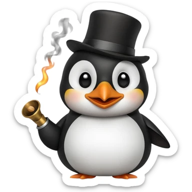 Un pingouin qui fume la pipe sticker