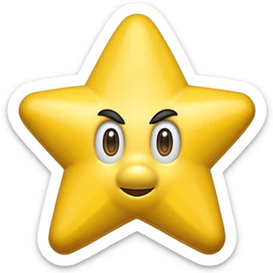 ESTRELLA DE SUPER MARIO SIN NARIZ Y SIN BOCa nadams los ojos sticker