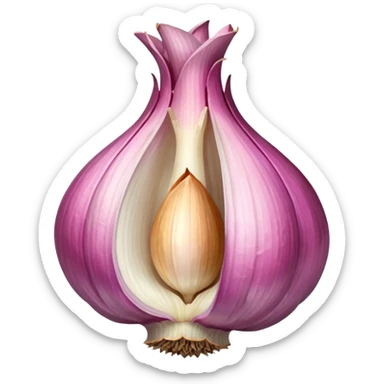 pink garlic with piece sticker